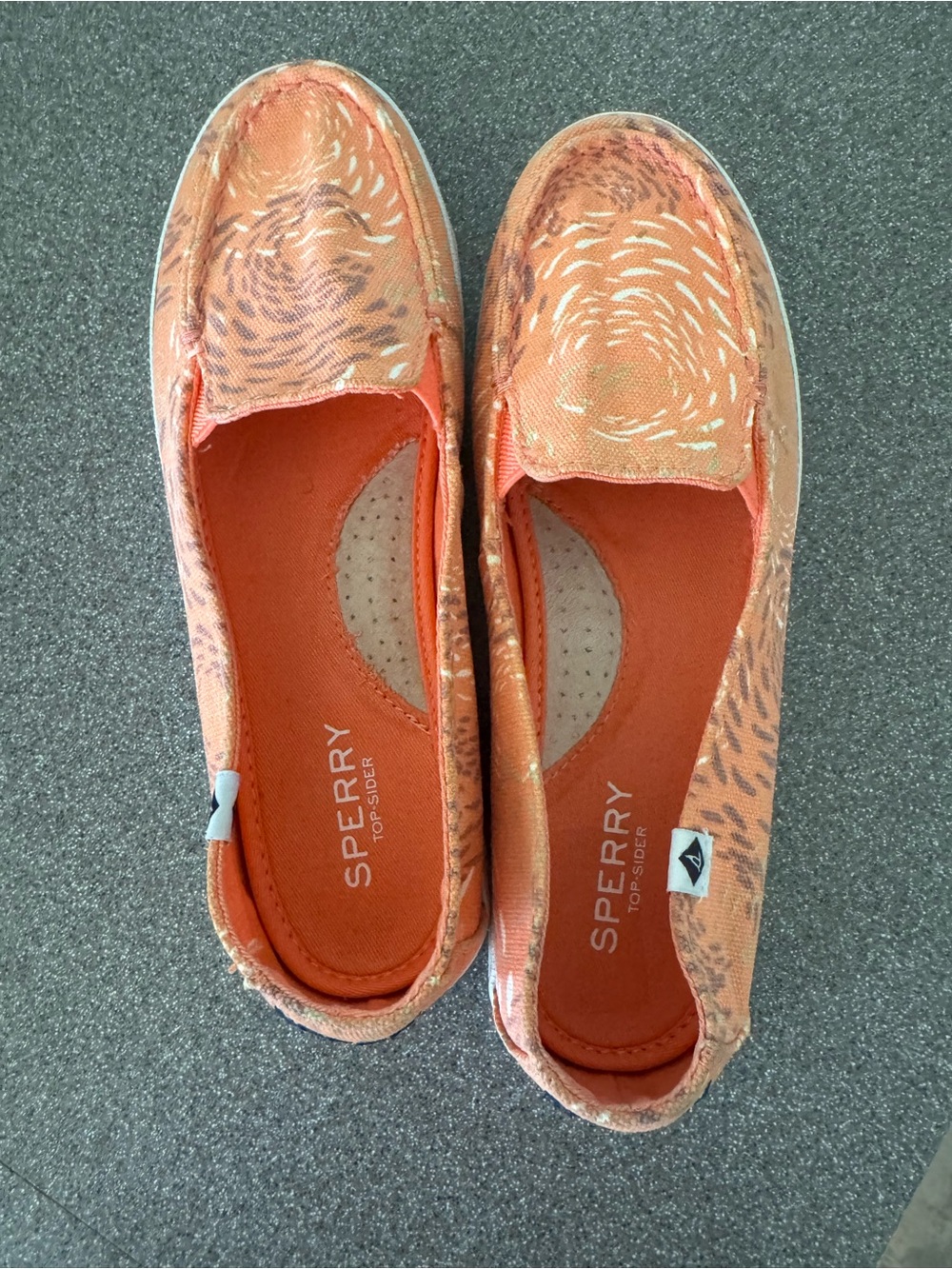 Sperry Women's Orange Patterned Slip-On Loafers
